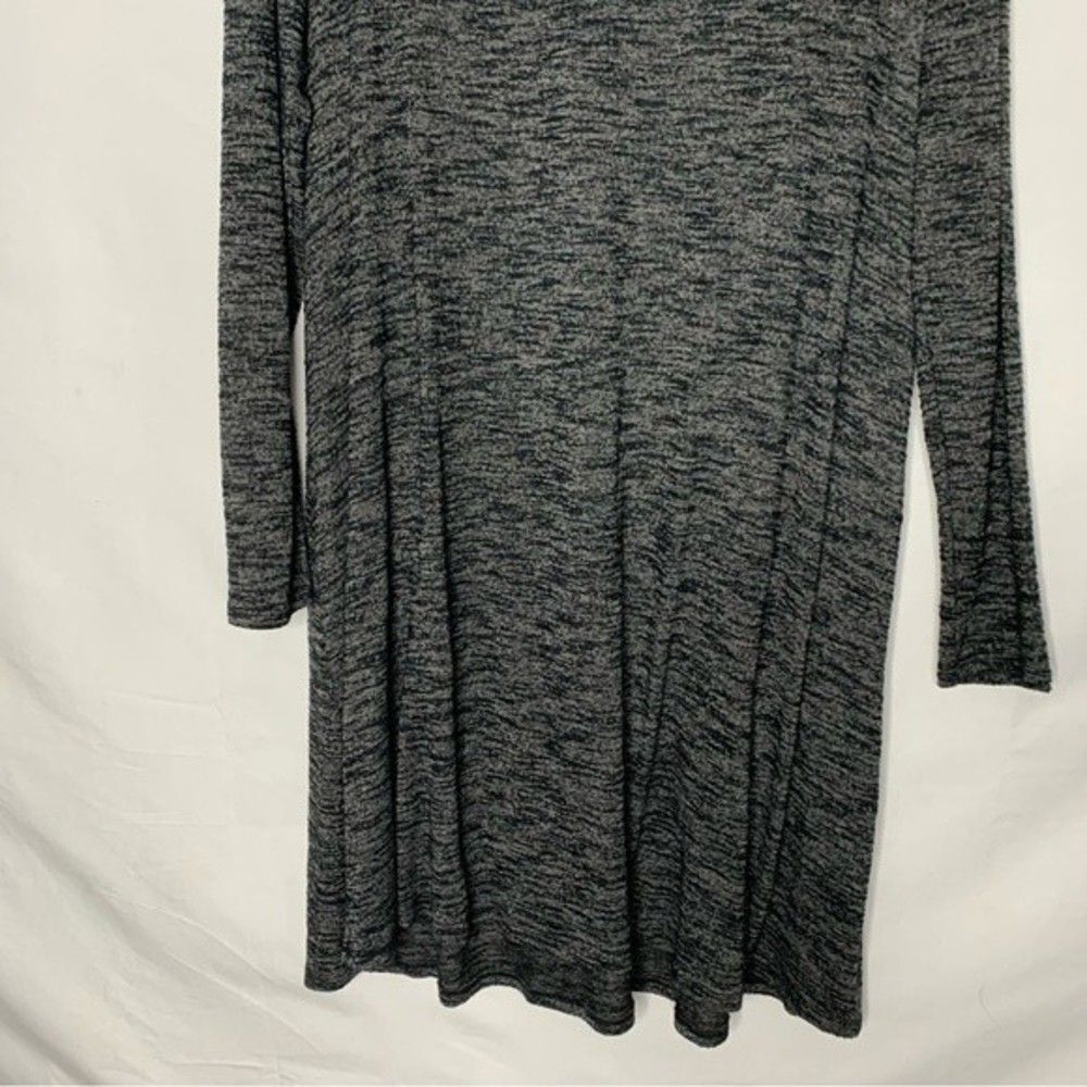 Just Be Dress Women's 1X Heathered Black Speckled Long Sleeve Lace Up Tie Hacci - Picture 4 of 9